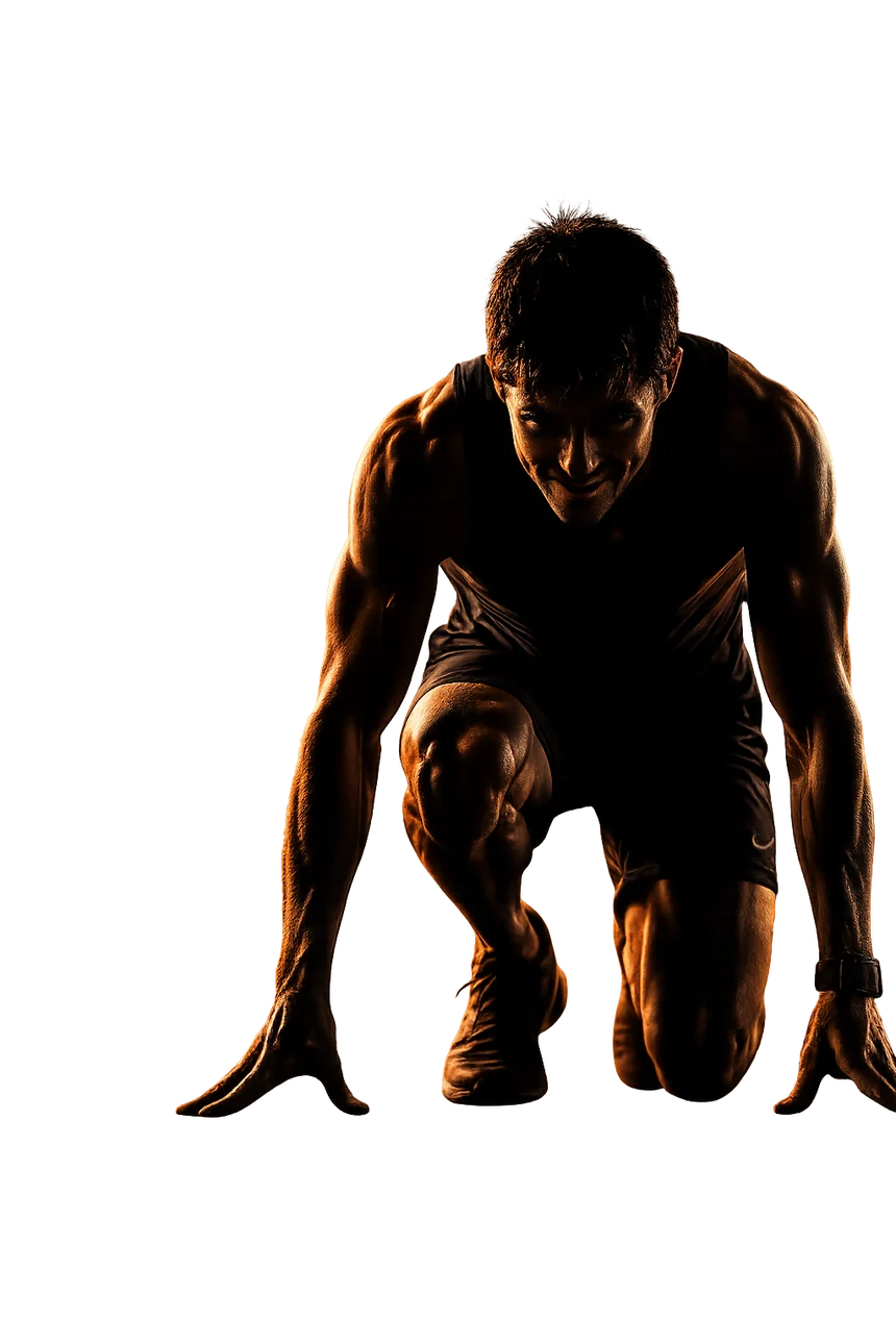 Atleta na posição de largada
